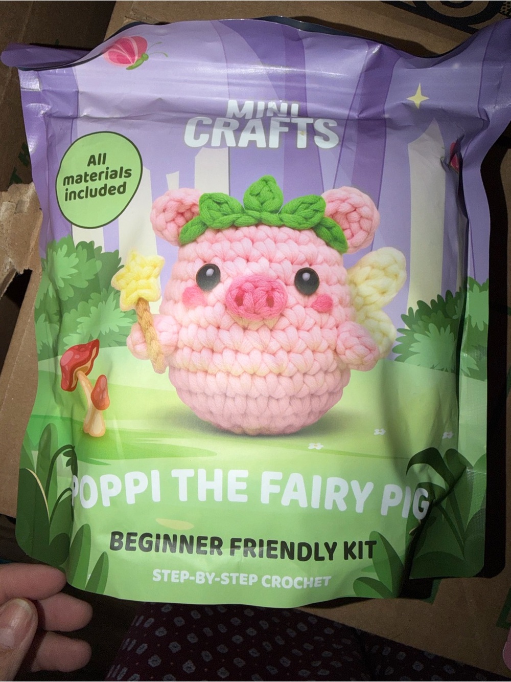 Mini Crafts Poppi the Fairy Pig Crochet Kit - Pink